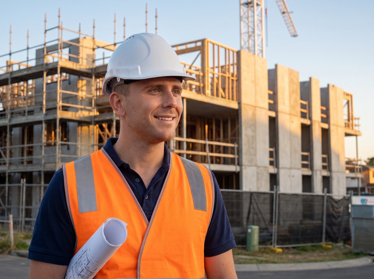 Sam Gardiner on-site at a Queensland construction project